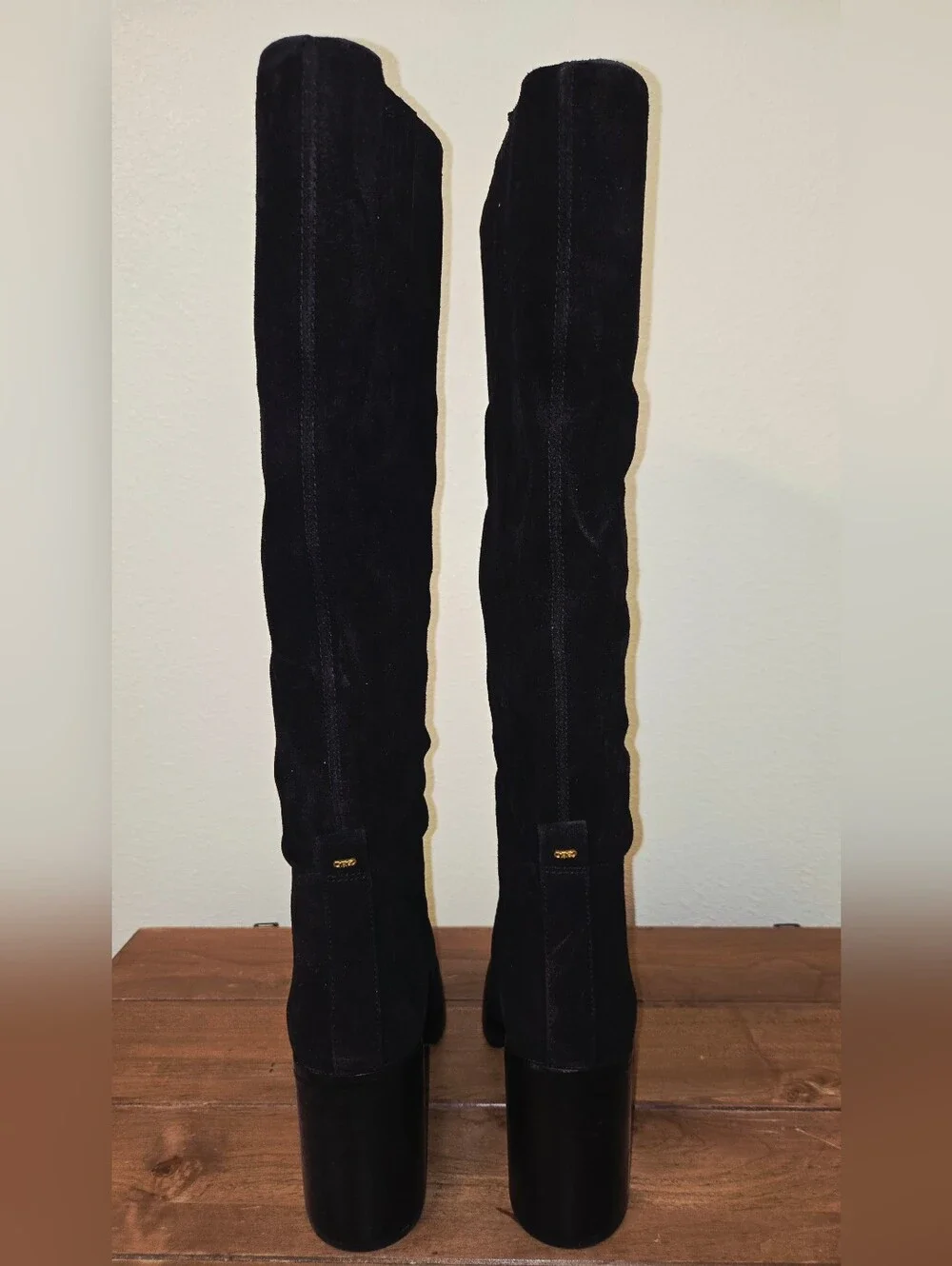 Michael Kors Hayden Black Suede Knee-High Boots